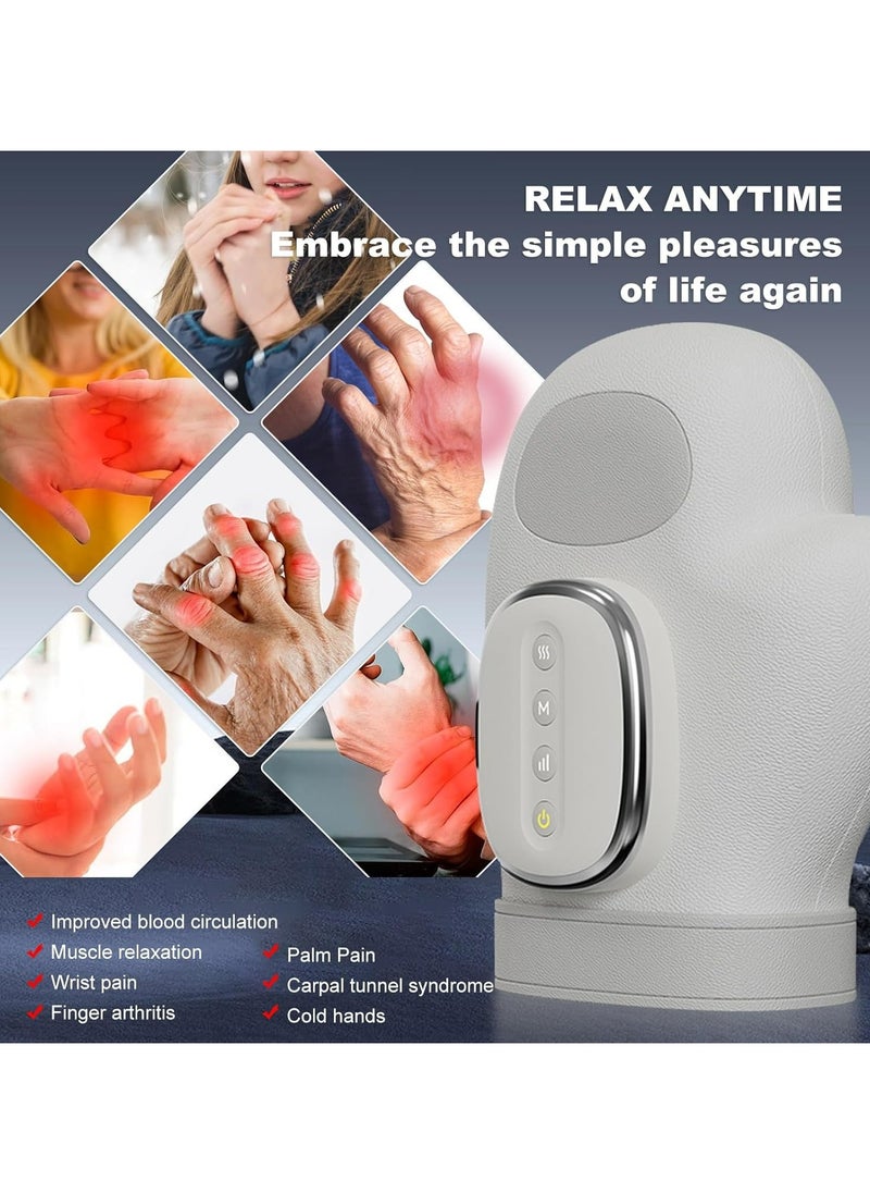 Smart Hand Massager - Cordless Electric Hand Gloves -  with Heat Compression Relief, 3 Massage 4 Temperatures 5 Compression Models