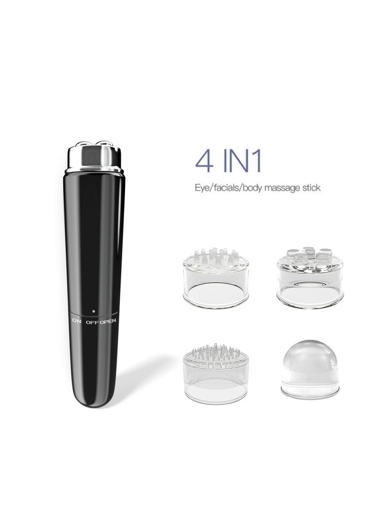 Mini Electric Massage Pen 4-Head Eye Massager Black