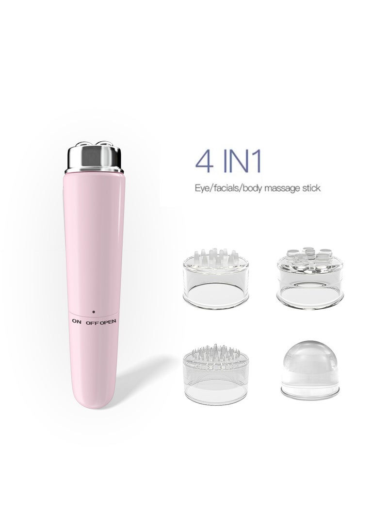 Mini Electric Massage Pen 4-Head Eye Massager Pink