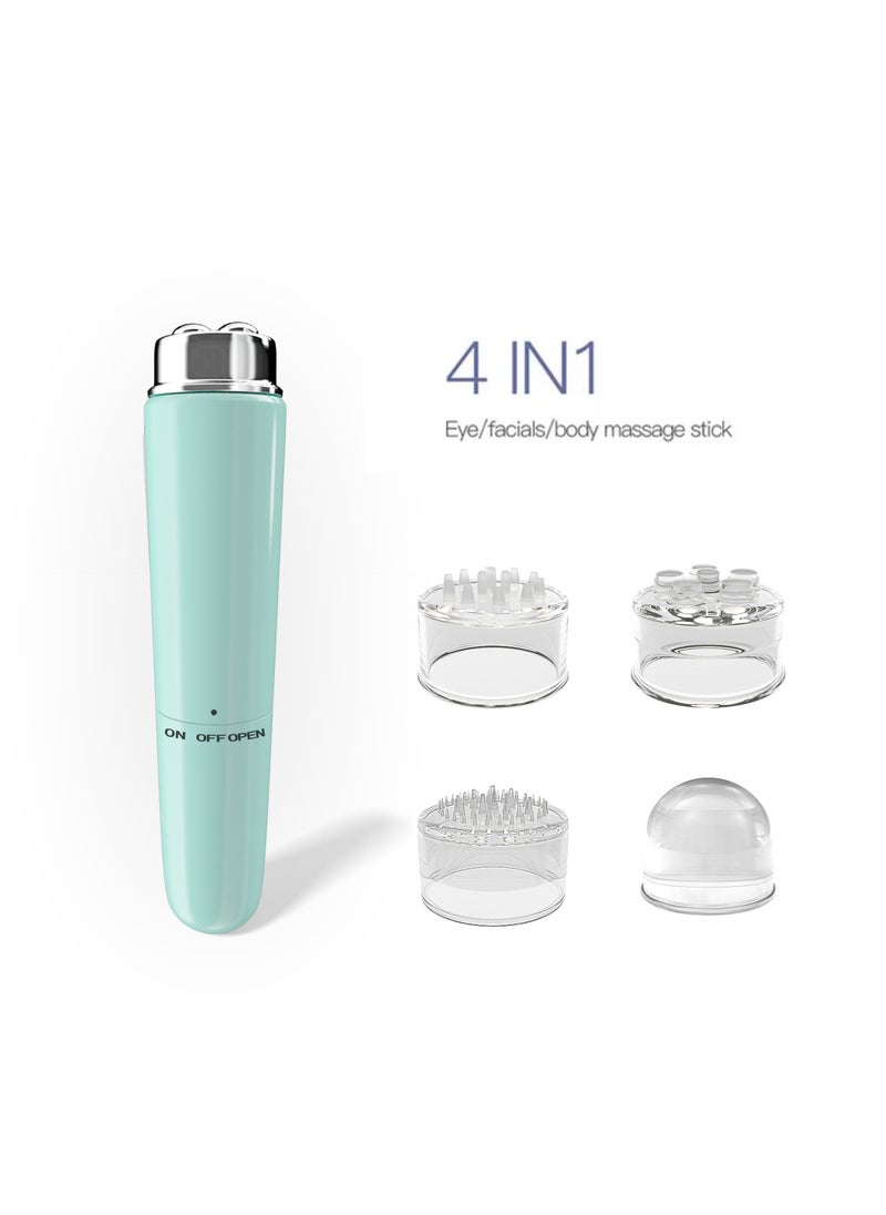 Mini Electric Massage Pen 4-Head Eye Massager Emerald