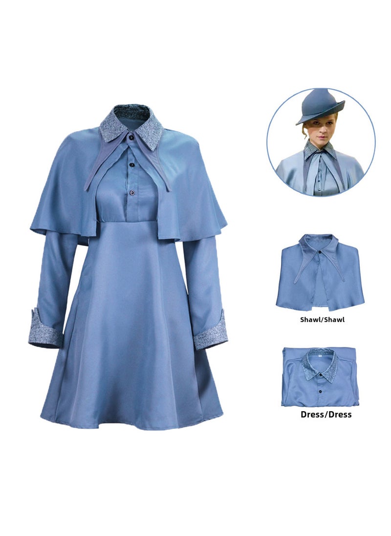 Magic Awakening Cosplay Busbarton Girls Uniform Lotus cos clothing (hat + shawl + dress)