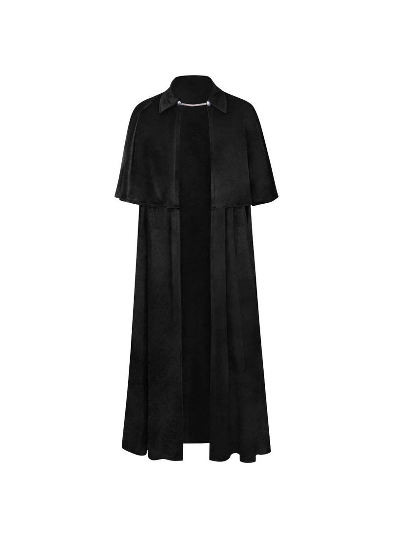 Velvet Vampire Cape Knight Cloak Halloween Cosplay Black Vampire Velvet Cloak