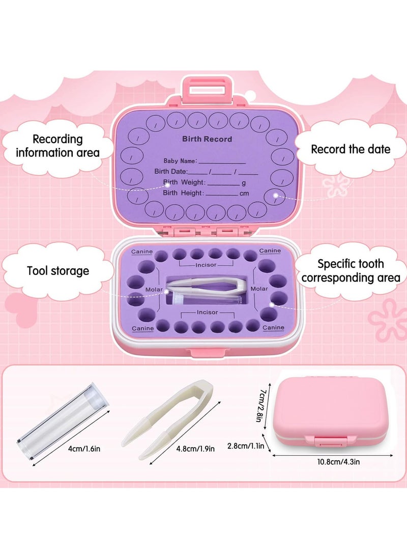 Tooth Holders for Kids Keepsake, Baby Teeth Keepsake Box, Tooth Saver, Tooth Container for Lost Teeth, Teeth Storage Holder for Tooth Fairy (Pink)