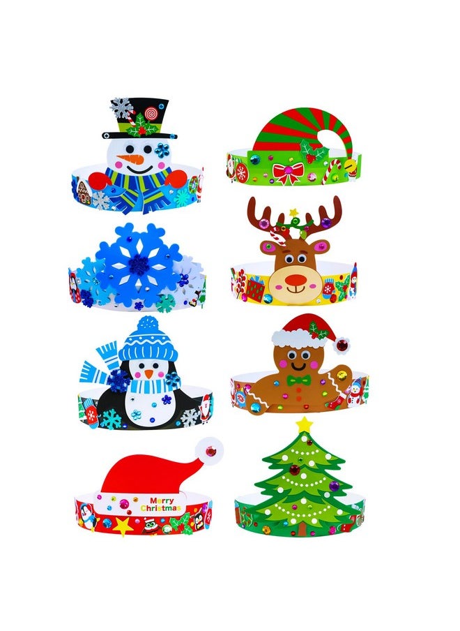 24 Sets Christmas Craft Kits Winter Crafts Diy Christmas Headbands Craft Kits Snowflake Christmas Tree Foam Stickers Arts And Crafts For Kids Holiday Home Classroom Art Activities Party Favors