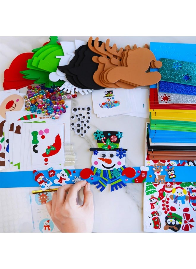 24 Sets Christmas Craft Kits Winter Crafts Diy Christmas Headbands Craft Kits Snowflake Christmas Tree Foam Stickers Arts And Crafts For Kids Holiday Home Classroom Art Activities Party Favors