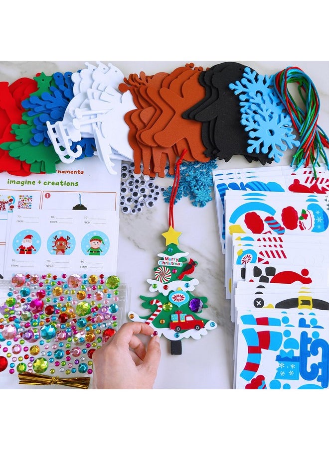 24 Sets Christmas Craft Kits Winter Crafts Diy Christmas Ornaments Decorations Art Sets Foam Santa Reindeer Snowman Christmas Stickers For Kids Holiday Season Classroom Activities Party Favors