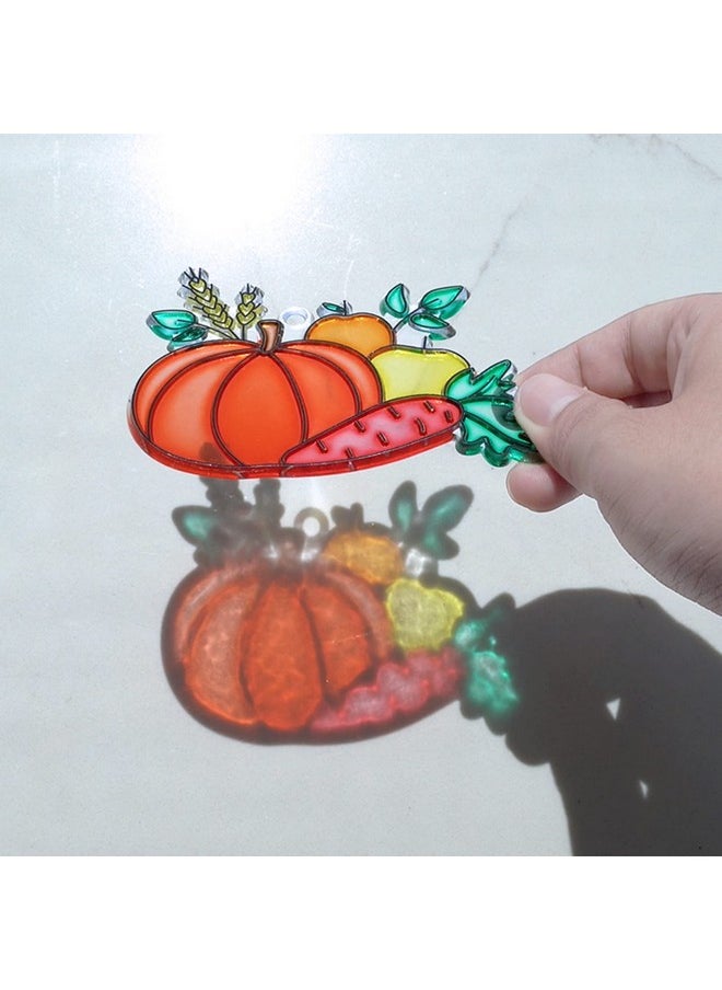 24 Sets Thanksgiving Suncatchers Ornaments Decorations Diy Window Paint Art Suncatchers Craft Kits Turkey Pumpkin Sun Catchers For Kids Classroom Activity Autumn Harvest Party Art Project