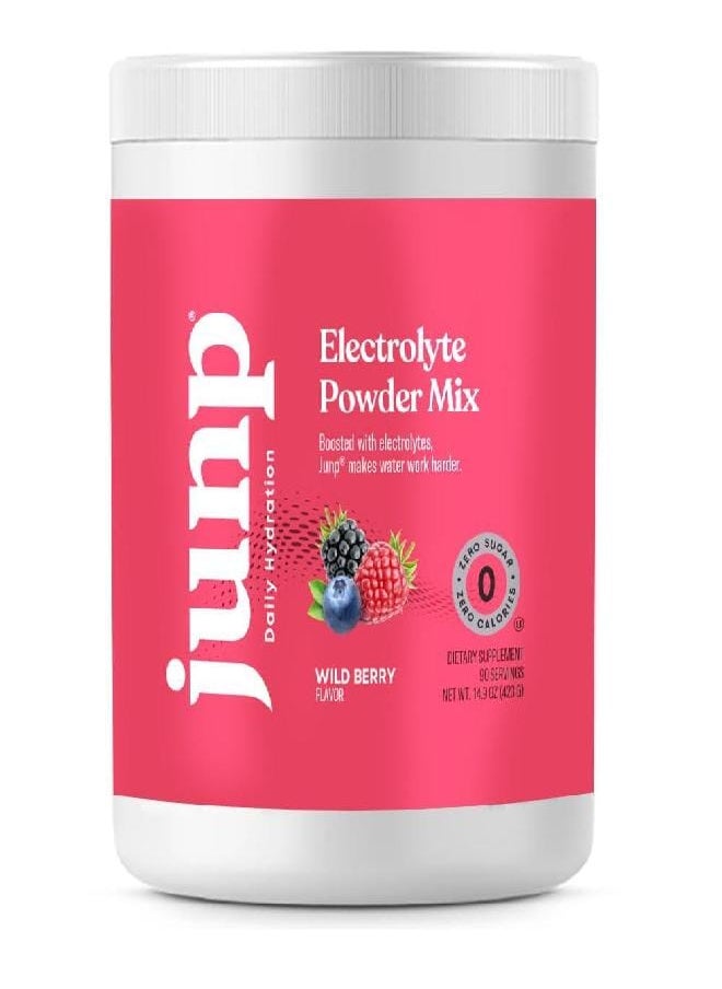 JUNP Hydration Electrolyte Powder, Electrolytes Drink Mix, Hydration Mix, Sugar Free, Gluten Free, 0 Calories, 0 Carbs, Keto Friendly, NON - GMO Kosher, 90 Servings. (Wild Berry)