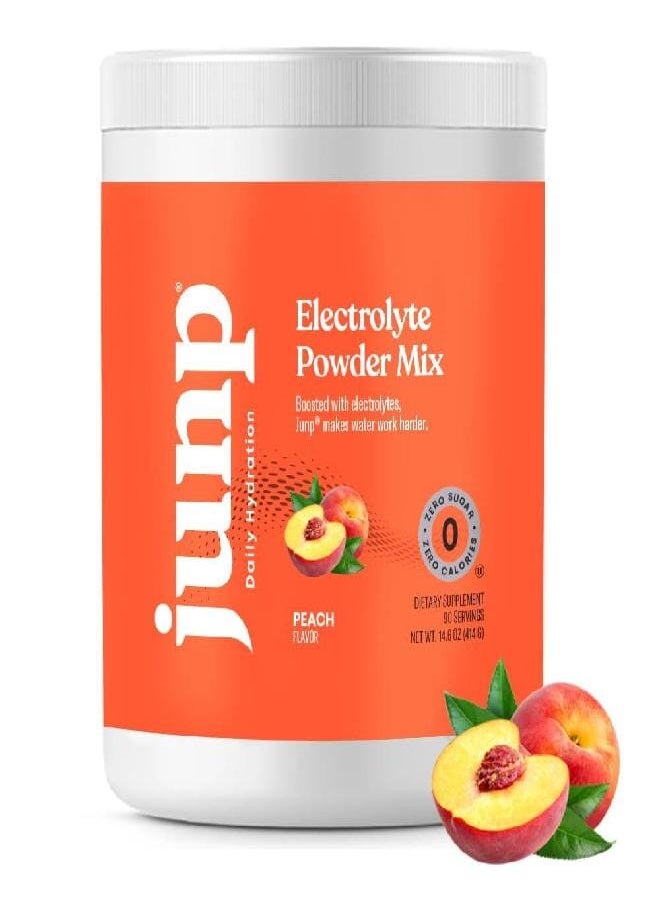 JUNP Hydration Electrolyte Powder Electrolytes Drink Mix Hydration Mix Sugar Free Gluten Free 0 Calories 0 Carbs Keto Friendly NON GMO Kosher 90 Servings.(Peach)