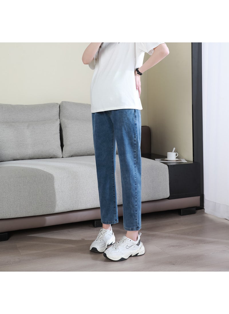 Maternity Jeans Casual Spring Autumn Plus Size Blue (Tencel denim) (nine points spring and summer thin)
