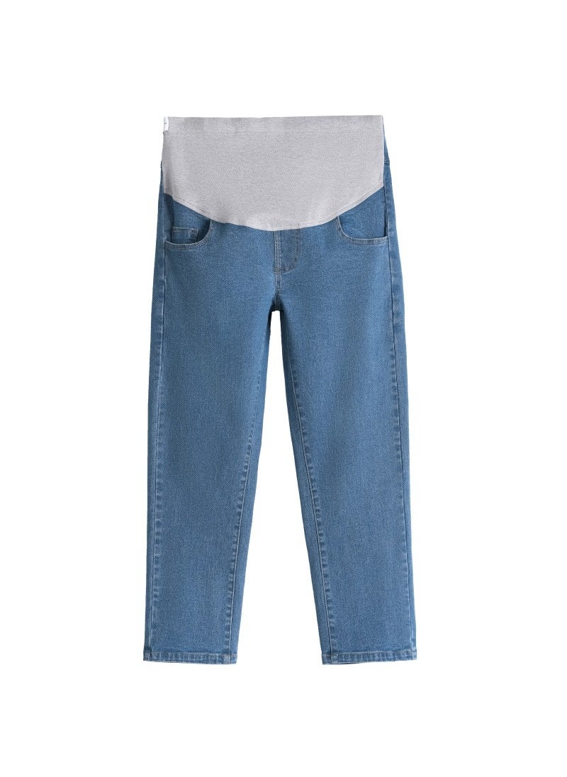 Maternity Jeans Casual Spring Autumn Plus Size Blue (nine points spring and autumn)