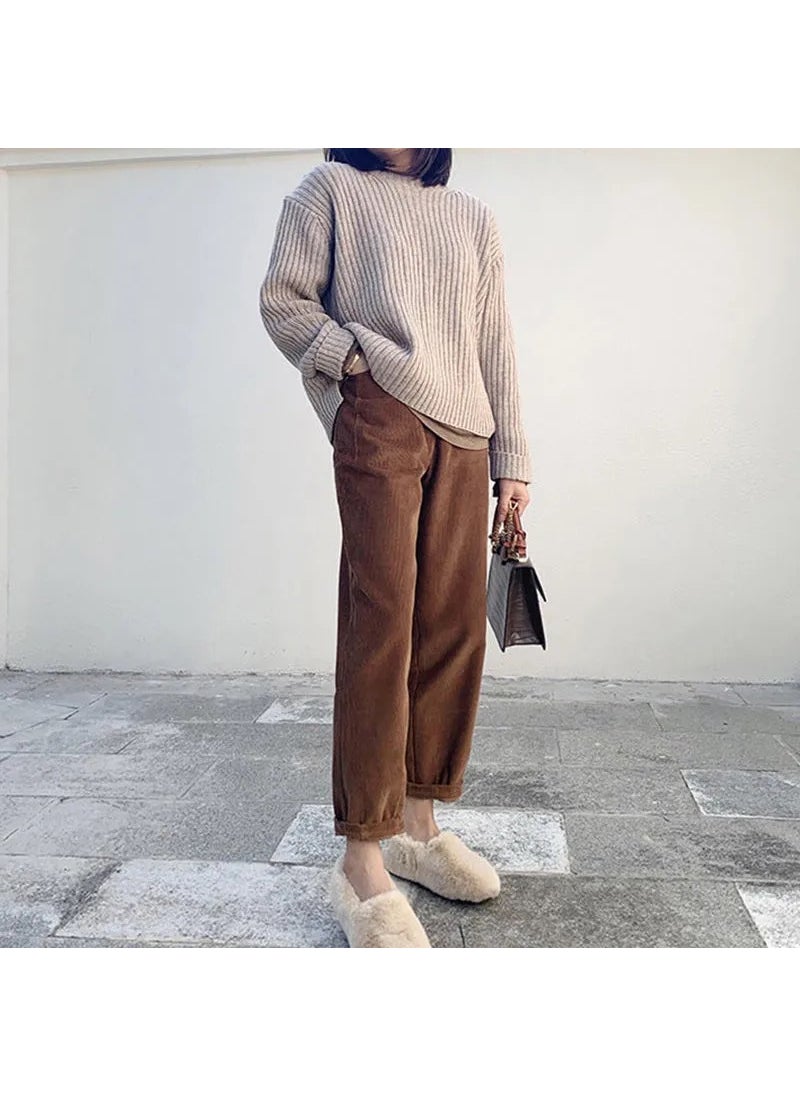 Maternity Corduroy Harlan Pants Autumn Fashion Rice White Velvet