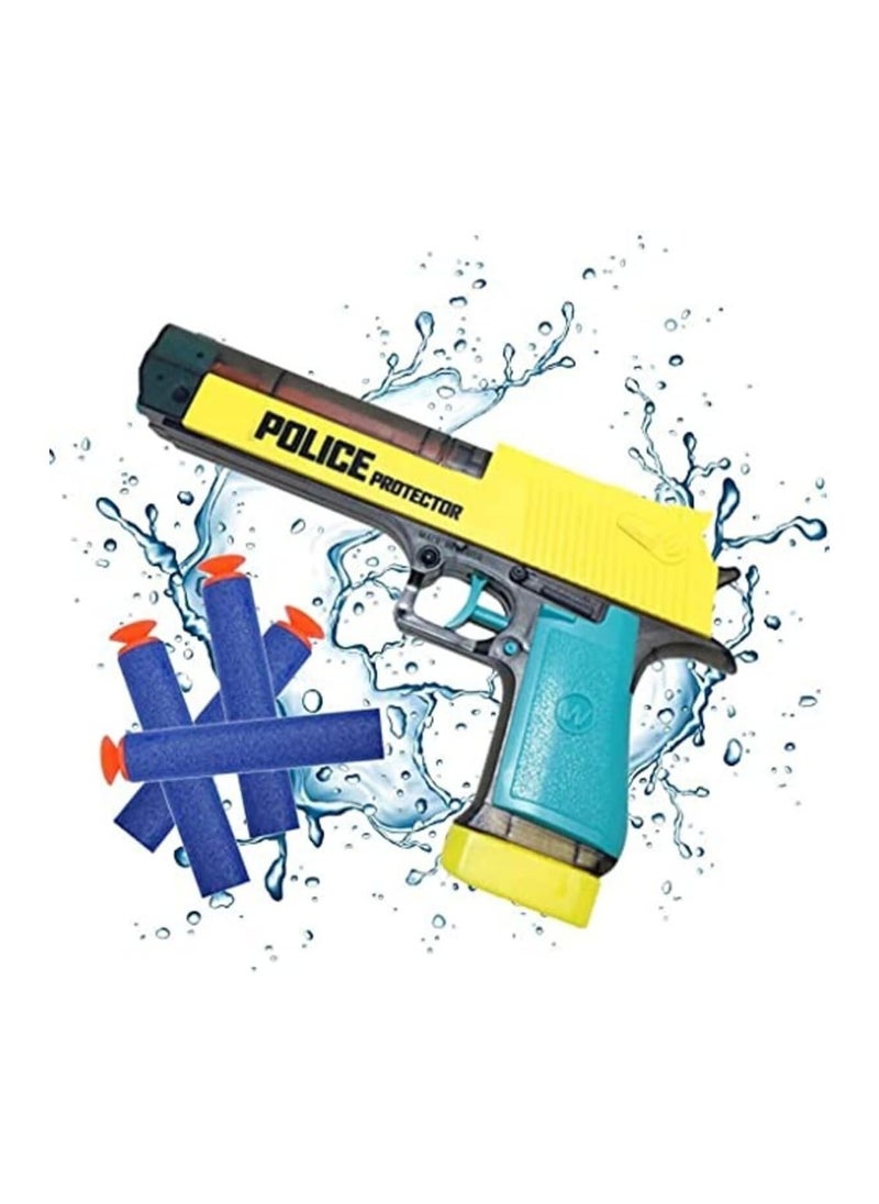 2-in-1 Soft Bullet Gun & Water Gun Set with Handcuff and Police Badge – Kids Police Role Play Toy Game Set