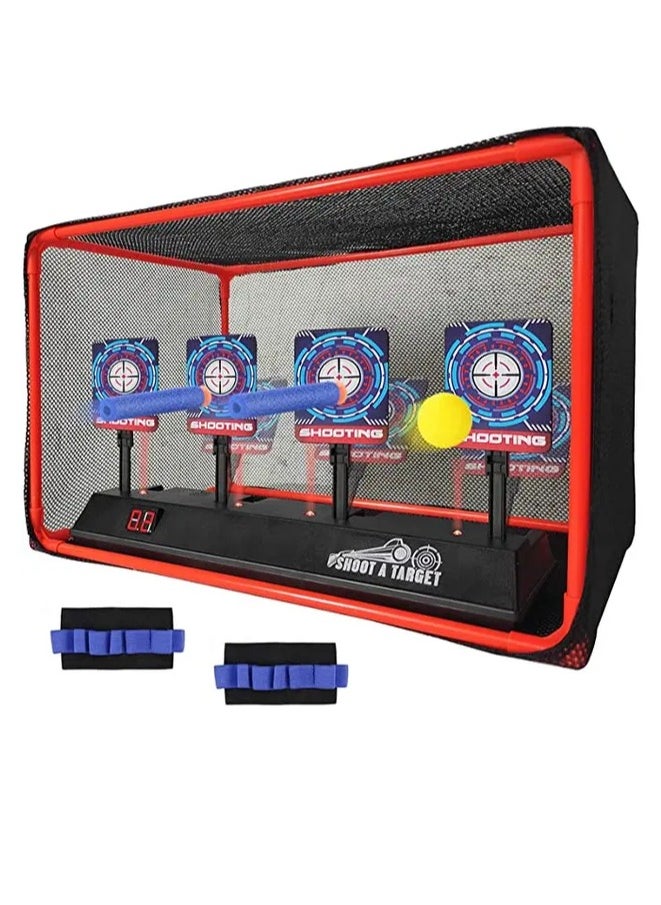 Electronic Auto Reset Digital Shooting Target with net for Toy Gun Gifts for Kids Boys Girls