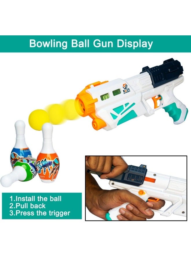 3-in-1 Bowling & Water Shooting Elite Toy Set | Soft Foam Balls, Bowling Pins & Magic Blaster Water Spray Gun for Kids Ages 3+