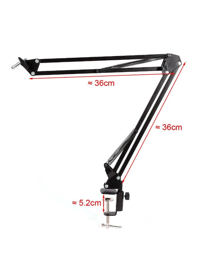 Adjustable Microphone Stand with Shock Mount and Metal Base – Desktop Cantilever NB-35 for Professional Use