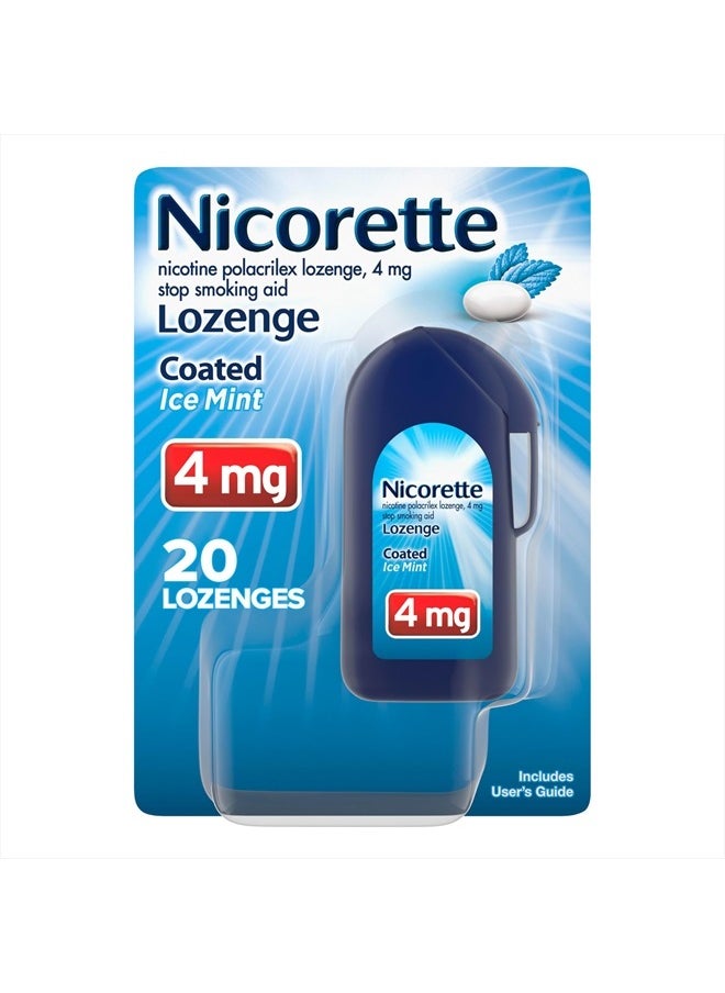 4 mg Coated Nicotine Lozenges to Help Quit Smoking - Ice Mint Flavored Stop Smoking Aid, 20 Count