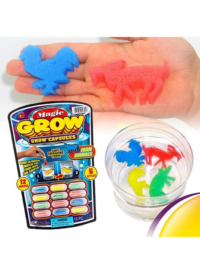 Universal Specialties, Magic Grow Capsules 6 Pack, 72 Capsules Sea Creatures, Dinosaur, Animal Farm Toys. Water Growing Toys For Kids. Animal Party Favors Fidget Toy.305-6A