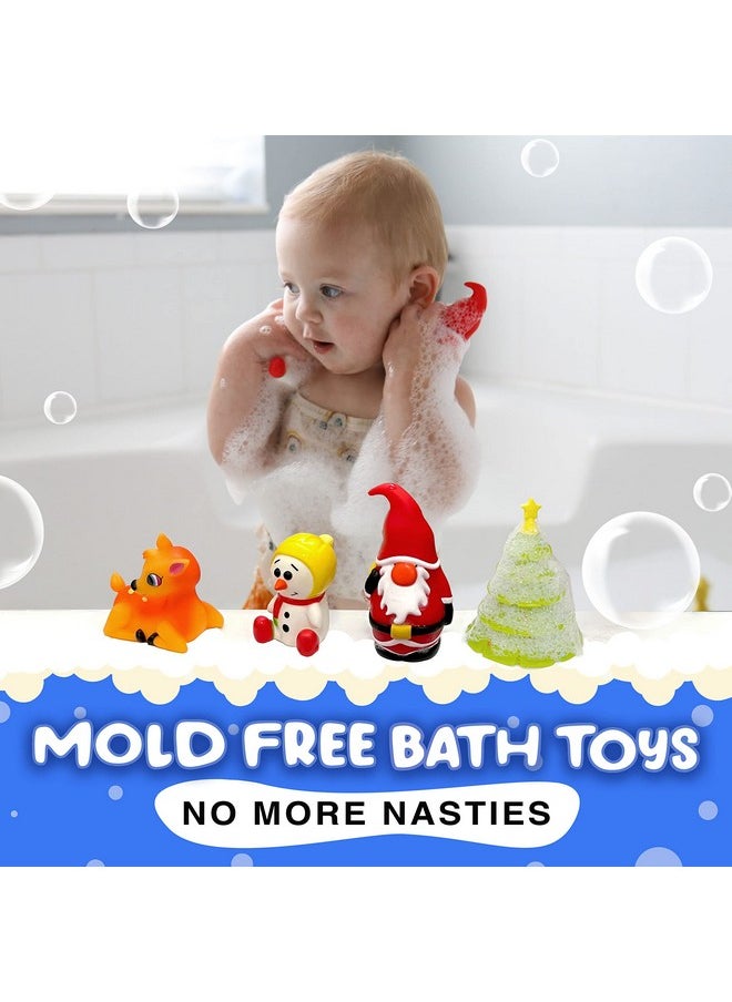 Mold Free Bath Toys For Babies & Toddlers, Christmas No Hole Bath Toys, No Mold For Tub, Beach, Pool, Bpa-Free, Dishwasher-Safe, Infant Bath Toys No Holes 0 1 3 6 12 18 Months