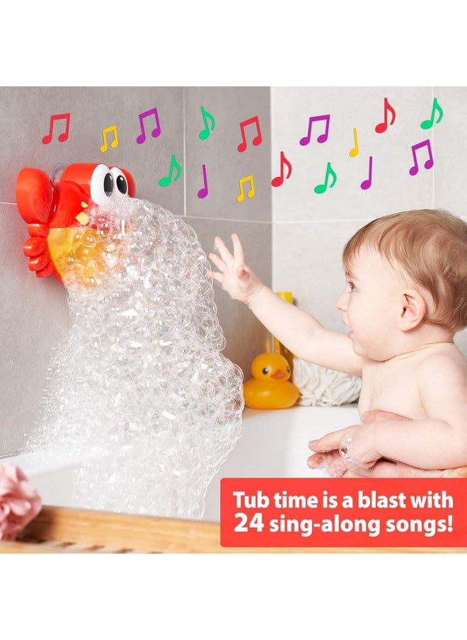 Crab Bubble Bath Maker For The Bathtub. Blows Bubbles And Plays 24 Children’S Songs - Baby, Kids Bath Toys Makes Great Gifts For Toddlers - Sing-Along Machine (Light-Red)