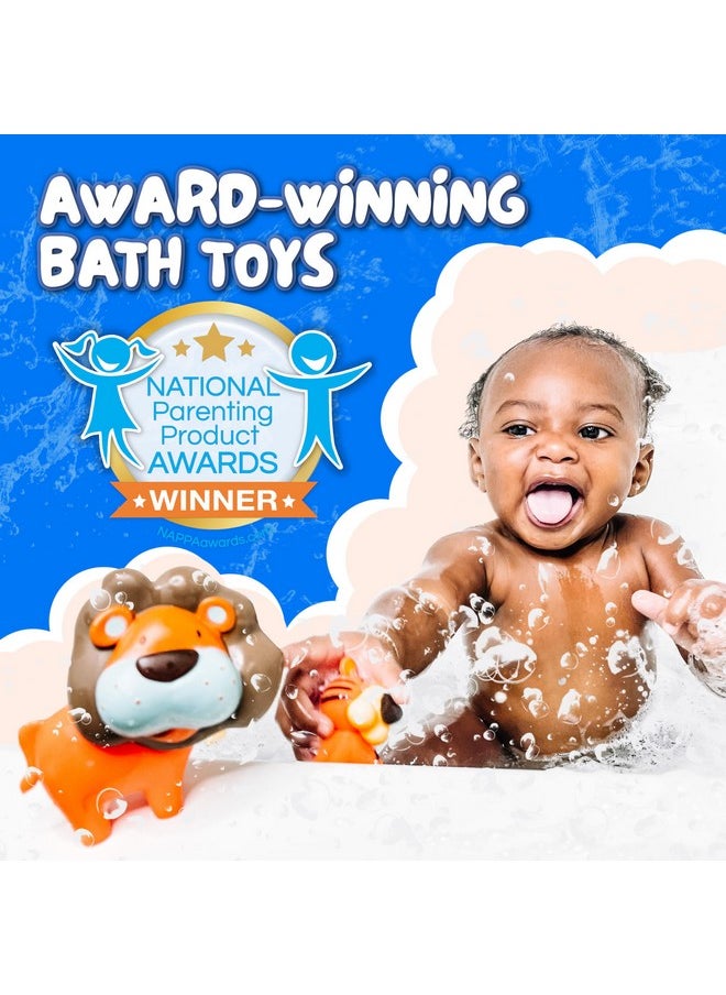 Mold Free Bath Toys For Babies & Toddlers, Animal No Hole Bath Toys, No Mold For Tub, Beach, Pool, Bpa-Free, Dishwasher-Safe, Infant Bath Toys No Holes 0 1 3 6 12 18 Months