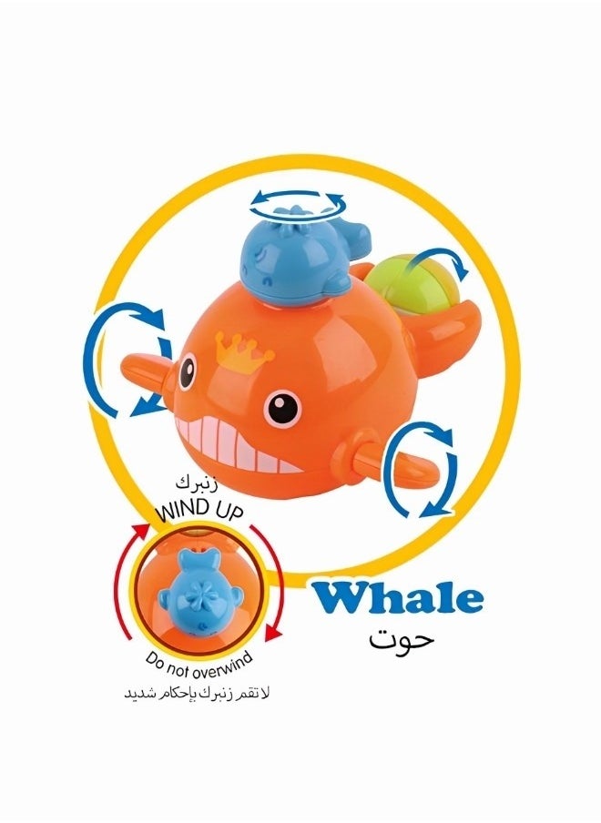 Bath Fishing Toys Wind-up Swimming Whales Bathtub Toy Fishing Game Water Tub Toys