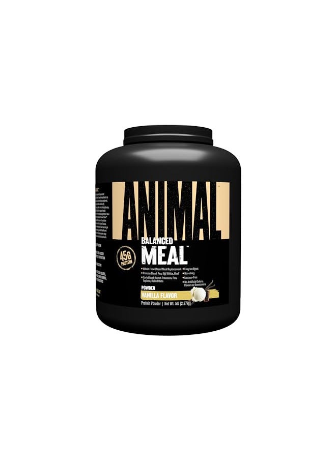 Animal Meal - All Natural High Calorie Meal Shake - Egg Whites, Beef Protein, Pea Protein, Vanilla