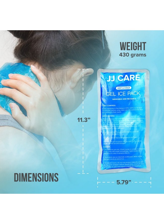 Gel Ice Packs Reusable - Pack Of 2 Soft Ice Pack For Injuries With Wrap - Hot & Cold Pack Compress For Pain Relief, Rehabilitation, Flexible Therapy, For Knee, Back, Neck, Wrist, & Ankle