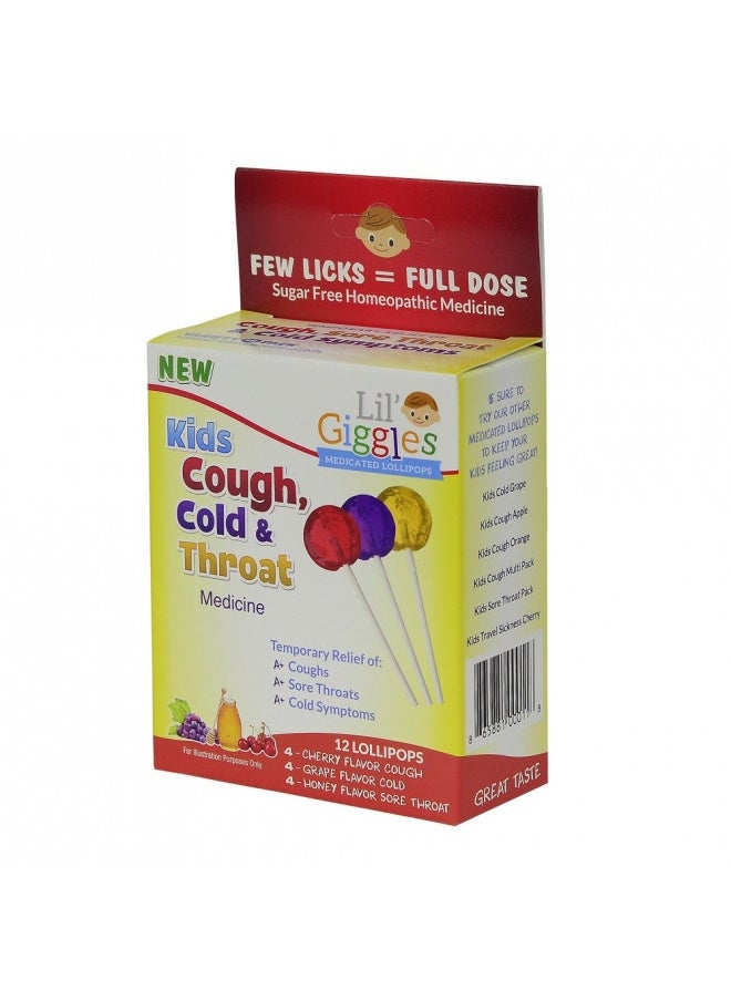 Lil Giggles Kid'S Cough Cold And Throat Medicated Lollipops