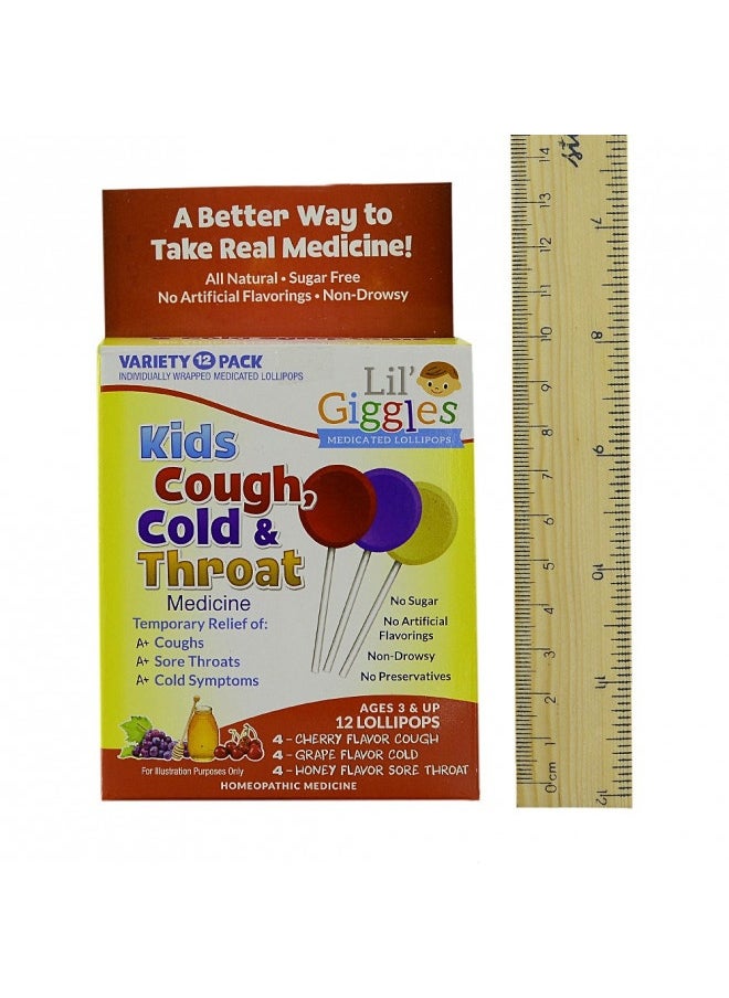 Lil Giggles Kid'S Cough Cold And Throat Medicated Lollipops