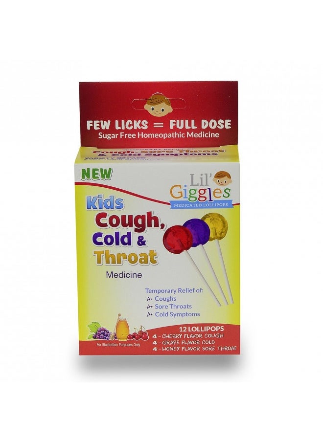 Lil Giggles Kid'S Cough Cold And Throat Medicated Lollipops