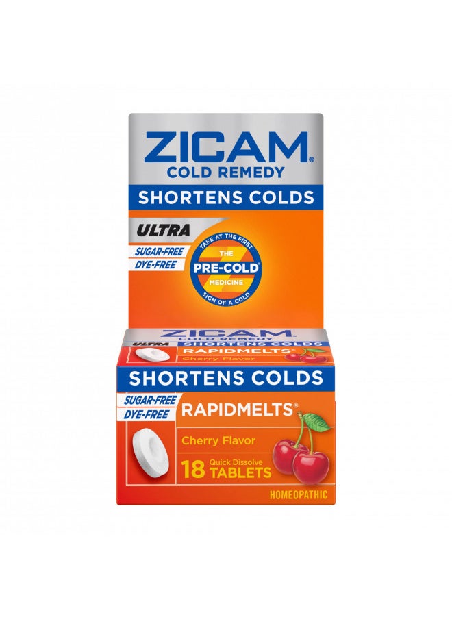 Zicam Cold Remedy Zinc Rapidmelts, Cherry Flavor, 18 Count (Pack of 1)