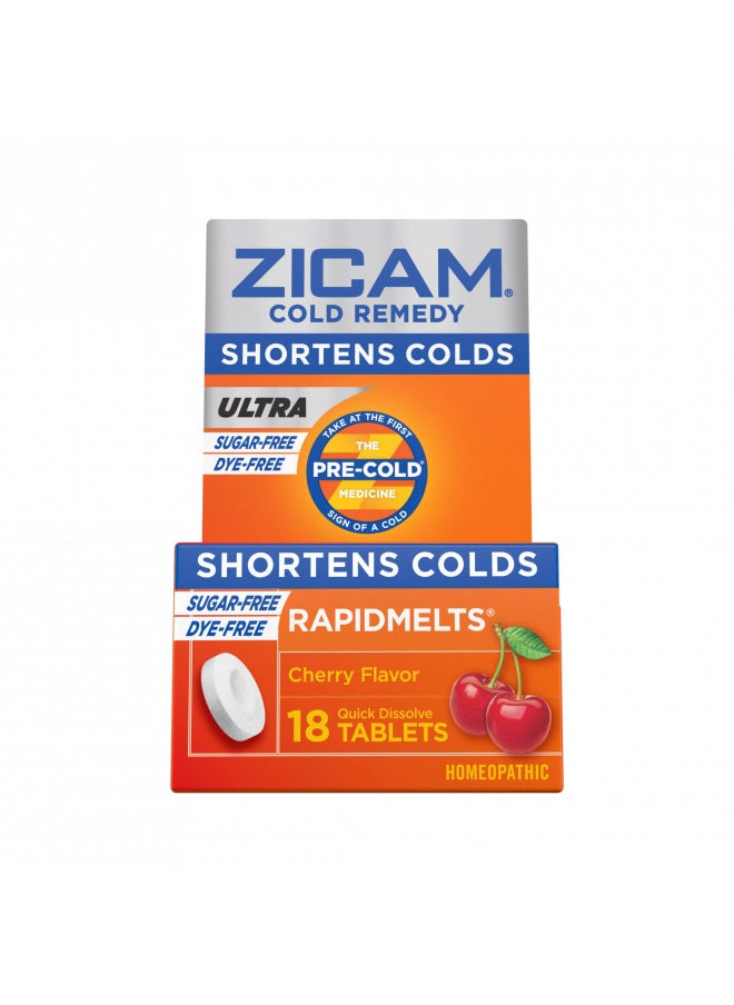 Zicam Cold Remedy Zinc Rapidmelts, Cherry Flavor, 18 Count (Pack of 1)