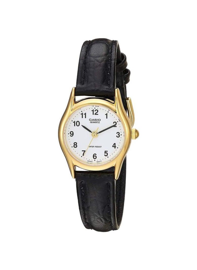 Women's Leather Analog Wrist Watch LTP-1094Q-7B1RDF