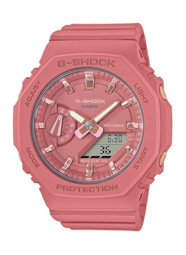 Casio G-Shock GMA-S2100-4A2DR Multi-Function Watch with Plastic Strap for Women, Pink