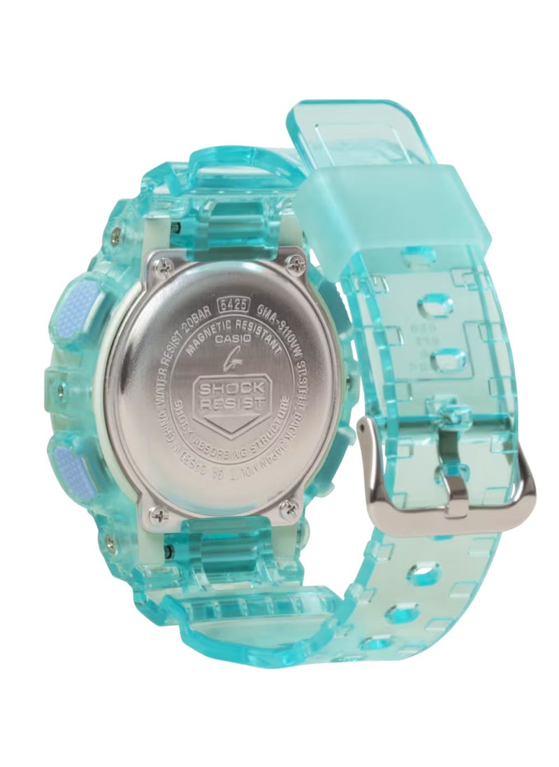 Casio G-Shock Analog Digital  Light Blue Multicolor Dial Quartz GMA-S110VW-2ADR Women's Watch