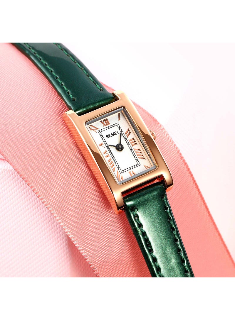 Women's Japan Quartz Movement 3Bar Waterproof Top Brand Luxury Leather Strap Wristwatch 3871GN