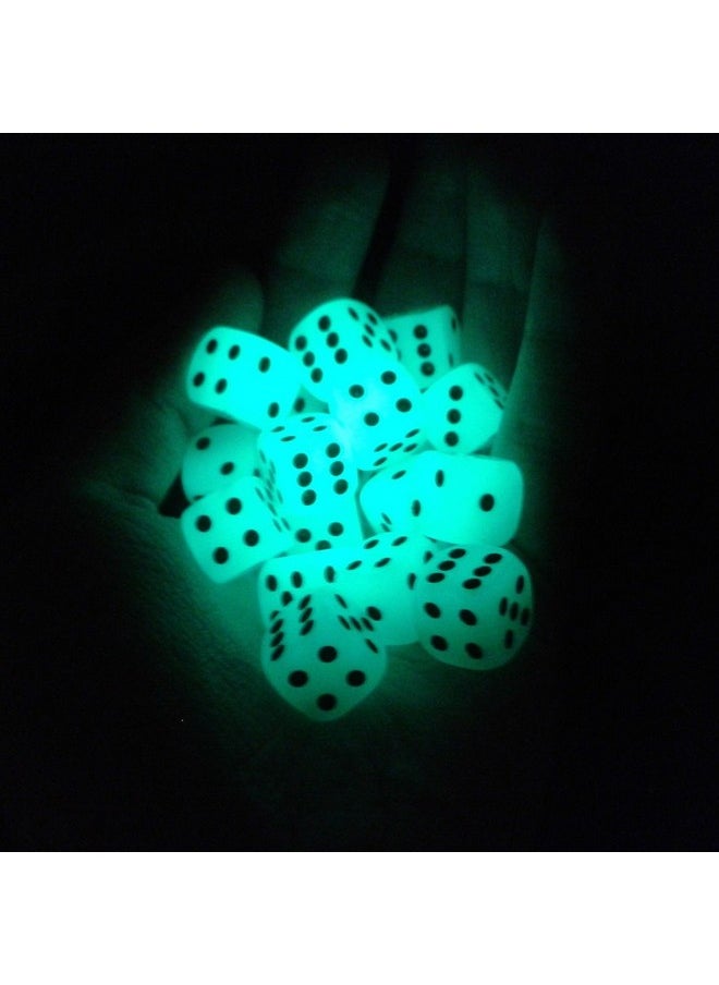 10-Pack D6 Six Sided Glow In The Dark Dice Die For Dnd, Mtg, Rpg, Tenzi, Farkle, Yahtzee, Bunco, Teaching Math, Table Board Game