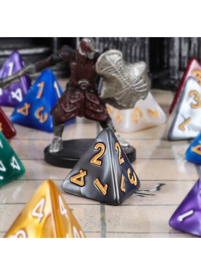 Dnd Polyhedral Dice (100Pcs) With A Dice Bag Compatible With Dungeons And Dragons Dnd Rpg Mtg Role Playing Table Games (D4 Dice, 10 Colors-100 Pcs)