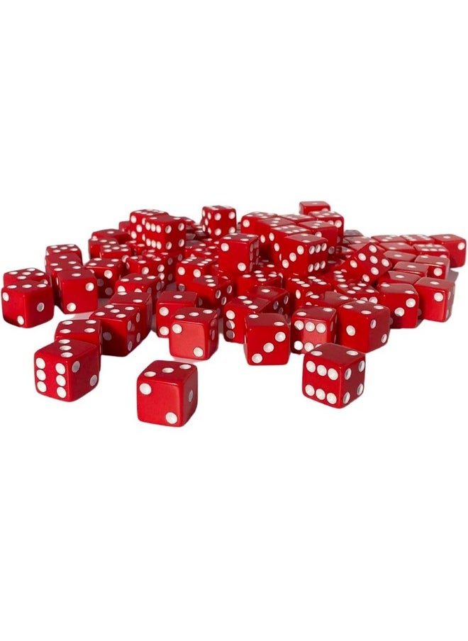 100 Bulk 16Mm Dice 4 Color Assortment (Red, Blue, Black And White)