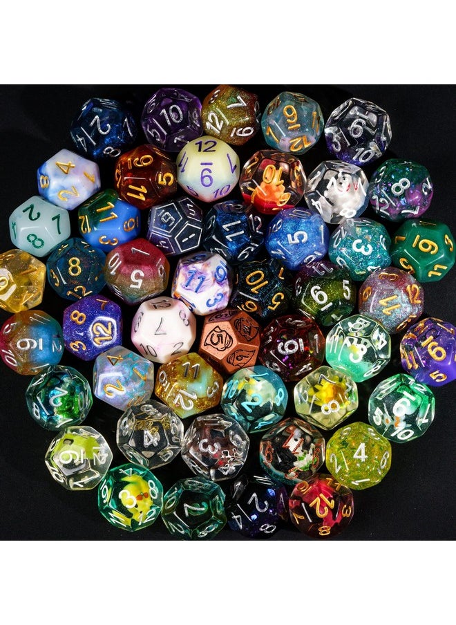 10 Pack Of D12 Dice Random Color D12 Polyhedral Dice Set, 12 Sided D&D Dice For Dnd Rpg Mtg Table Games Dungeons And Dragons Dice