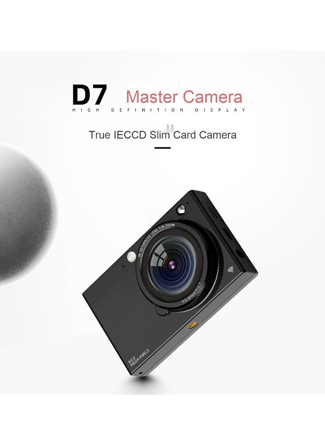 High-Definition CCD Digital Camera with Beauty Selfie, Retro Design, 64MP WiFi Camera for Students, Compact Photography Device