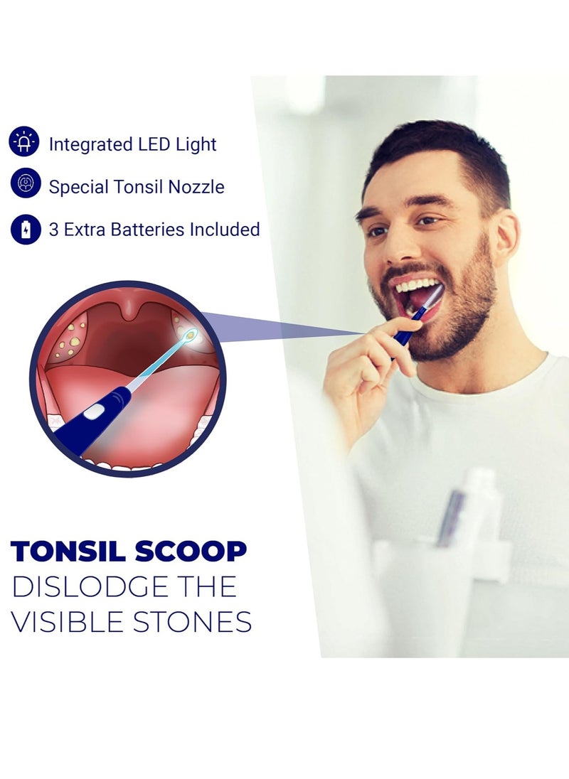 Oravix Tonsil Stone Remover, Fight Bad Breath, Easily Navigate Tonsil Crypts, Tonsil Stone Removal Tool with 3 Nozzles & LED Light, Tonsil Cleaner, Tonsil Stones Removal at Home, 2 Pack Curettage Pick