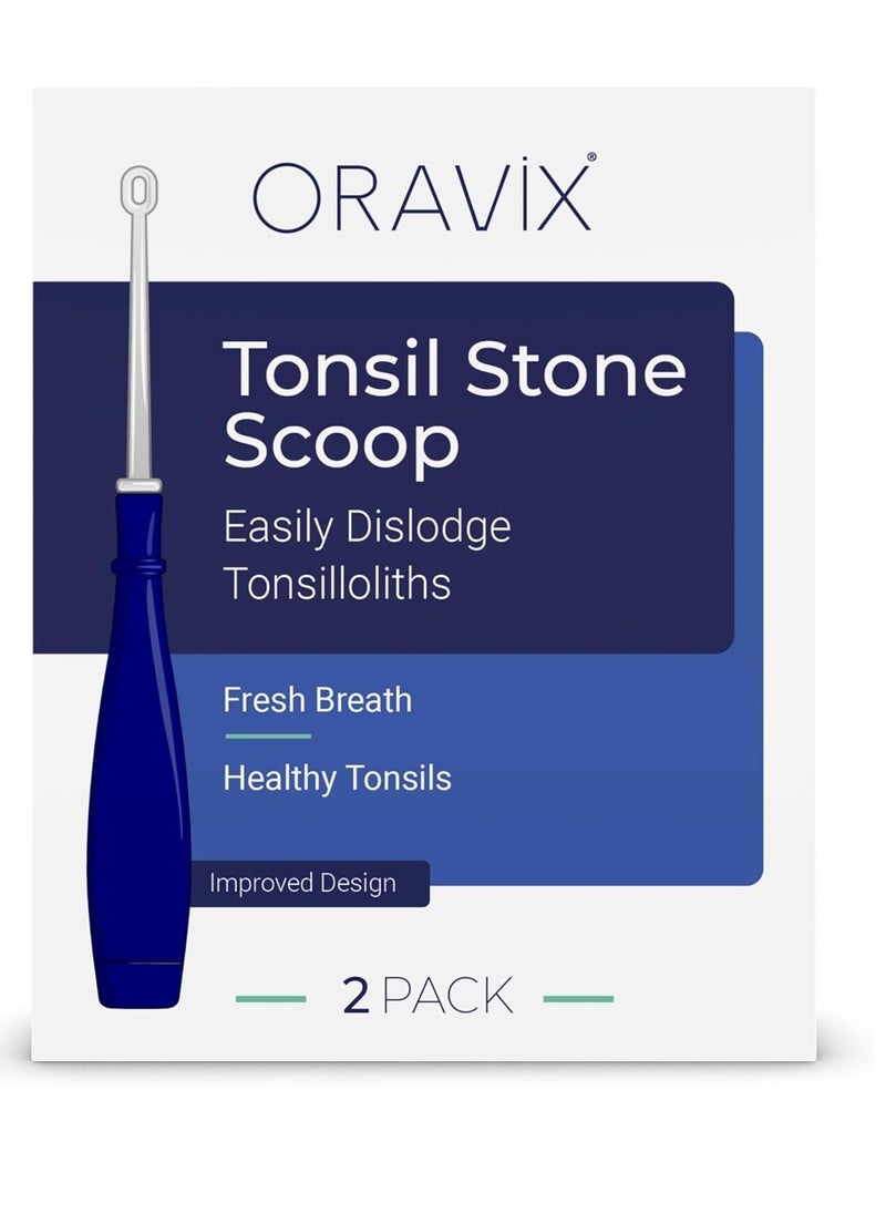 Oravix Tonsil Stone Remover, Fight Bad Breath, Easily Navigate Tonsil Crypts, Tonsil Stone Removal Tool with 3 Nozzles & LED Light, Tonsil Cleaner, Tonsil Stones Removal at Home, 2 Pack Curettage Pick