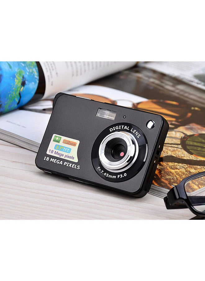 Digital Camera Mini Pocket Camera 18MP 2.7 Inch LCD Screen 8x Zoom Smile Capture Anti-Shake with Battery