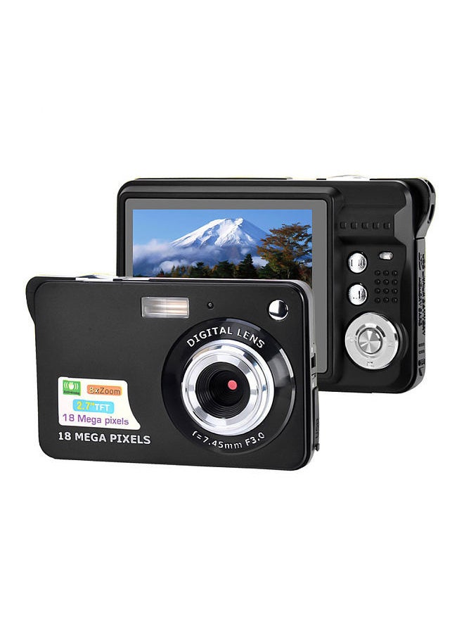 Digital Camera Mini Pocket Camera 18MP 2.7 Inch LCD Screen 8x Zoom Smile Capture Anti-Shake with Battery