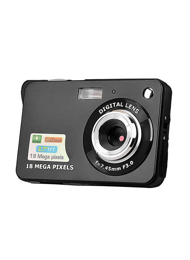 Digital Camera Mini Pocket Camera 18MP 2.7 Inch LCD Screen 8x Zoom Smile Capture Anti-Shake with Battery