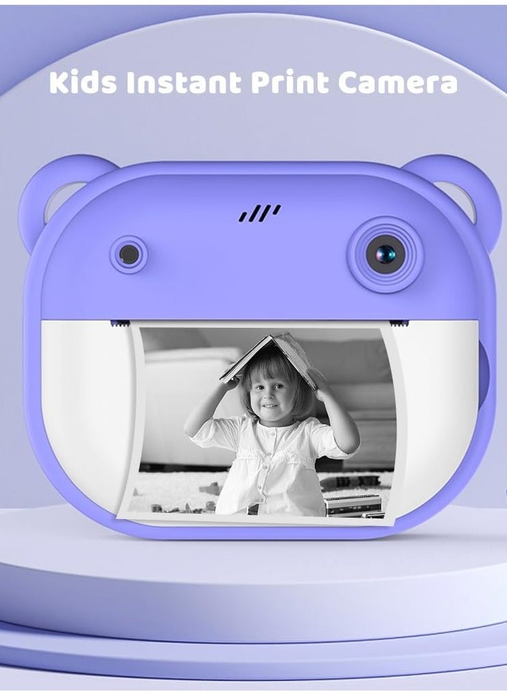 Kids Instant Print Camera | 48MP Photo & 1080P Video Camera for Kids | Includes 32GB Card & Thermal Printing Paper | Mini Digital Camera with Dual Lens, HD Screen & Built-in Battery | Perfect Gift for 3-12 Year Old Boys & Girls