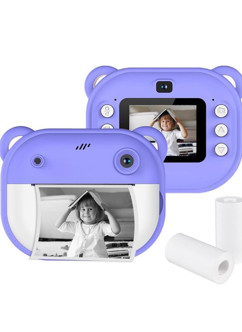 Kids Instant Print Camera | 48MP Photo & 1080P Video Camera for Kids | Includes 32GB Card & Thermal Printing Paper | Mini Digital Camera with Dual Lens, HD Screen & Built-in Battery | Perfect Gift for 3-12 Year Old Boys & Girls