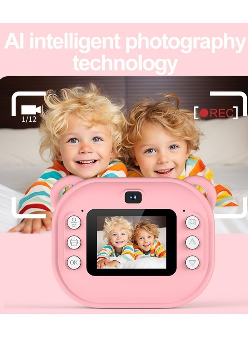 Kids Instant Print Camera | 48MP Photo & 1080P Video Camera for Kids | Includes 32GB Card & Thermal Printing Paper | Mini Digital Camera with Dual Lens, HD Screen & Built-in Battery | Perfect Gift for 3-12 Year Old Boys & Girls